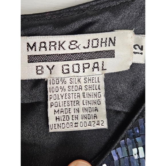 Mark & John by Gopal NWT Sleeveless Sequin Shift Coctail Mini Dress Size 12 - Picture 6 of 11
